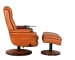 William - Swivel Pedestal Recliner And Storage Ottoman, And Arm Table - Orange