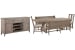 Paxton Place - Extendable Trestle Dining Table With 2 Benches, 2 Side Chairs And Buffet - Dovetail Gray