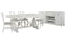 Heron Cove - Extendable Trestle Dining Table With 4 Side Chairs And Buffet - Chalk White And Dovetail Gray