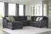 Eltmann - Slate - Left Arm Facing Corner Chaise, Armless Loveseat, Right Arm Facing Sofa with Corner Wedge Sectional