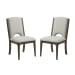 Athens - Upholstered Dining Chair (Set of 2) - Light Gray / Chocolate Brown
