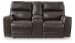 Crossplex - Smoke - Power Recline Loveseat / Console / Adjustable Headrest