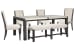 Plum Creek - Rectangular Dining Table With 4 Upholstered Side Chairs And Bench - Ravenwood Black / White