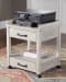 Carynhurst - Whitewash - 4 Pc. - Home Office Large Leg Desk, Printer Stand, Bookcase, Baldridge Swivel Chair