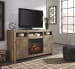 Sommerford - Brown - 62" Tv Stand With Faux Firebrick Fireplace Insert