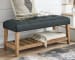 Cabellero - Charcoal/brown - Upholstered Accent Bench