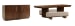 Reena - Extendable Trestle Dining Table With 2 Benches And Sideboard - Rich Brown / Beige