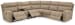Next-Gen Durapella - 6-Piece Power Reclining Sectional With Storage Console - Sand