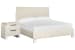 Lorelei - King Panel Bed With Nightstand - Misty Cloud