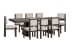 Tauren - Extendable Double Pedestal Dining Table With 8 Upholstered Side Chairs - Coffee Bean / Beige