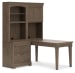 Janismore - Weathered Gray - Desk With Bookcase Wall Unit