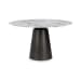 Bellina - Marble Round Dining Table - Cedar Brown/ Black