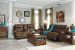 Austere - Brown - 6 Pc. - 2 Seat Reclining Sofa, Double Reclining Loveseat with Console, Gately Lift Top Cocktail Table, 2 End Tables, Sofa Table