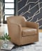 Bradney - Tumbleweed - Swivel Accent Chair - Leather Match