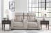 Boyington - Power Reclining Loveseat with Console/Adj Hdrst - Gray