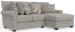 Livingston - 2 Piece Sofa Chaise With Comfort Coil Seating And 6 Accent Pillows Included (RSF Chaise) - Linen