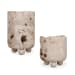 Quarried Stone - Indoor-Outdoor Candleholders (Set of 2) - Brown / White