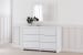 Mollviney - White - 4 Pc. - Dresser, Mirror, Twin Panel Bed