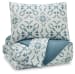 Adason - Blue / White - Queen Comforter Set