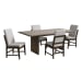 Brisbane - 5 Piece Standard Height Dining Set (Table And Four Fabric Chairs) - Brown