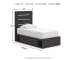 Hollivern - Twin Panel Bed With Storage - Dark Gray