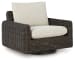 Kimora - Beige / Dark Brown - Swivel Glider Lounge With Cushion