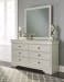 Jorstad - Gray - 4 Pc. - Dresser, Mirror, King Upholstered Sleigh Bed
