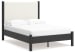 Cadmori - Black / White - Full Upholstered Panel Bed