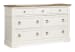 Kingston - Drawer Dresser With Landscape Mirror - Whisper White And Cerused Nutmeg
