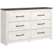 Gerridan - White / Gray - 4 Pc. - Dresser, Mirror, King Panel Bed