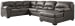 Aberton - Gray - Left Arm Facing Sofa 3 Pc Sectional