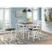 Martin - Brown 5 Piece Counter Height Dining Set, Table & Four Chairs - White