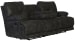 Voyager - Fabric Power Lay Flat Reclining Sofa With 3 Recliners And Drop Down Table - Slate