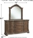 Charmond - Brown - 7 Pc. - Dresser, Mirror, Queen Upholstered Sleigh Bed, 2 Nightstands