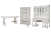 Bronwyn - Writing Desk With Bookcase, Credenza And Hutch - Alabaster