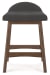 Lyncott - Charcoal / Brown - Upholstered Barstool (Set of 2)