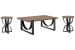 Bowden - Rectangular Cocktail Table With 2 Accent Tables - Rustic Honey And Distressed Iron