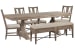 Paxton Place - Extendable Trestle Dining Table With 4 Side Chairs And Upholstered Bench - Dovetail Gray