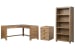 Plum Creek - L Desk With Bookcase And Mobile File Cabinet - Sierra Brown