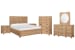 Coventry - King Panel Bed, 2 Nightstands, Drawer Dresser With Square Mirror And Drawer Chest - Honey Wheat