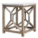 Catali - Stone End Table - White & Light Brown