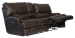 Wembley - Italian Leather Match Lay Flat Reclining Console Loveseat - Chocolate