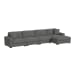 Arizona - Modular 4 Piece Sectional Set With RHF Chaise - Steno Charcoal