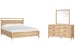 Somerset - California King Panel Bed And Drawer Dresser With Landscape Mirror - Butternut