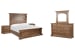 Gallant Grove - Queen Panel Bed, 2 Nightstands And Drawer Dresser With Landscape Mirror - Brown