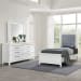 3 Piece Bedroom Set (Twin Upholstered Bed, Dresser & Mirror)