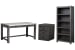 Plum Creek - Writing Desk With Bookcase And Mobile File Cabinet - Ravenwood Black / White