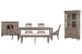 Lancaster - Extendable Rectangular Dining Table With 2 Side Chairs, 2 Host Chairs, Bench, Server And Dining Cabinet - Dovetail Gray