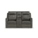 Maxwell - Power Reclining Loveseat With Console, Power Headrests And Lumbar - Cinder