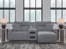 Modmax II - 3-Piece Power Reclining Sectional With RAF Press Back Power Chaise And Audio Console - Salt And Pepper